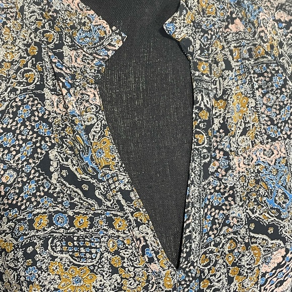 Paisley Chiffon Karlie tier dress. NEW. Size M.Long sleeve midi. Black blue gray - Picture 2 of 15